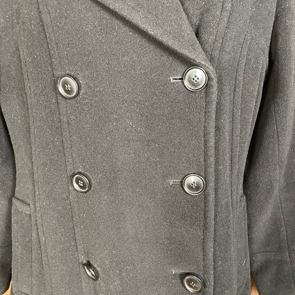 CG Collection by Gallery Black Wool Double Breasted Pea Coat - size small - Picture 5 of 11